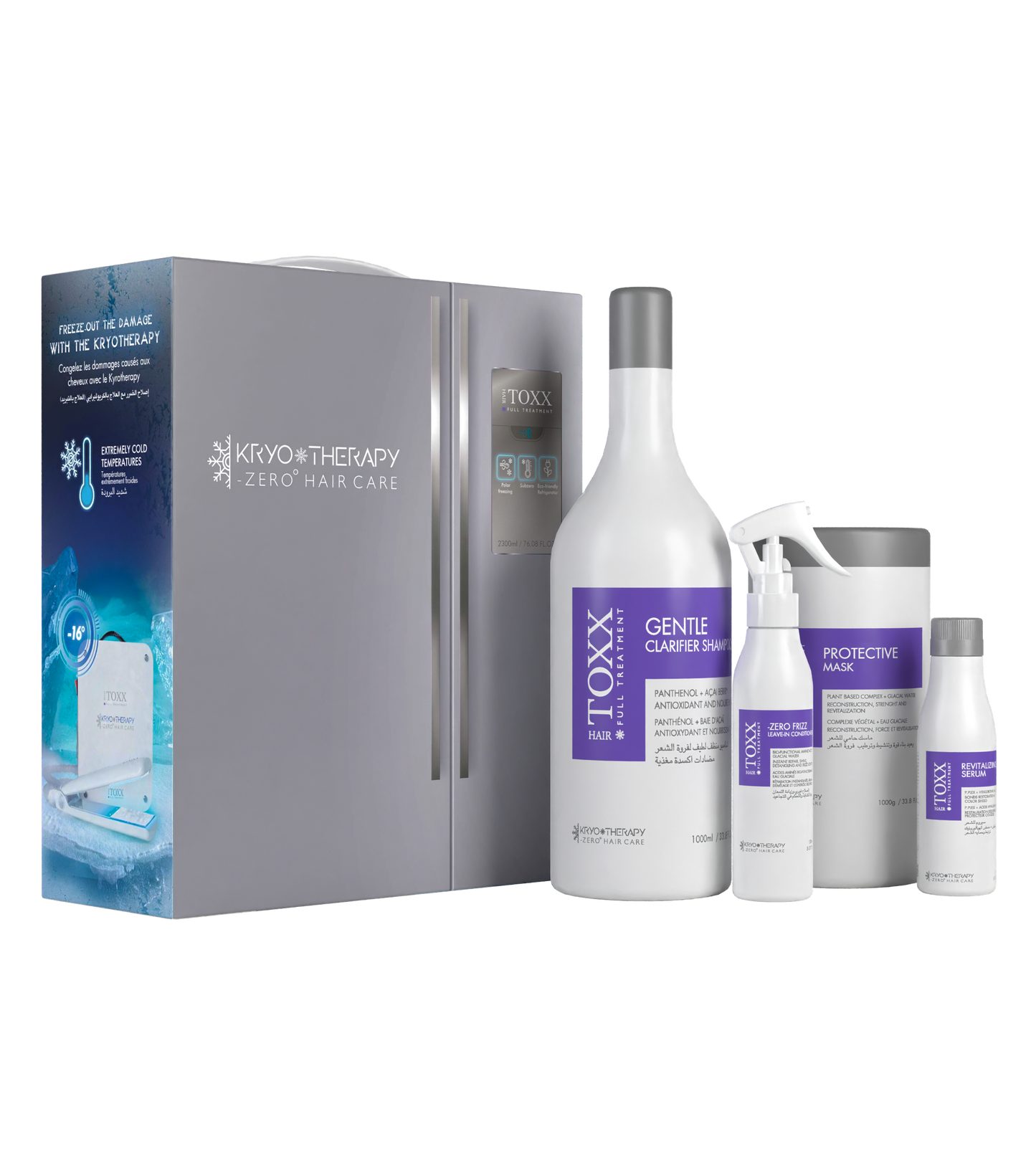 HAIR TOXX - Kit 4 prodotti per crioterapia Kryothérapy (2300ml)